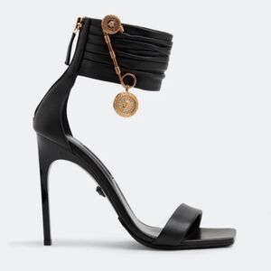 Versace Safety Pin Leather Sandals 110mm